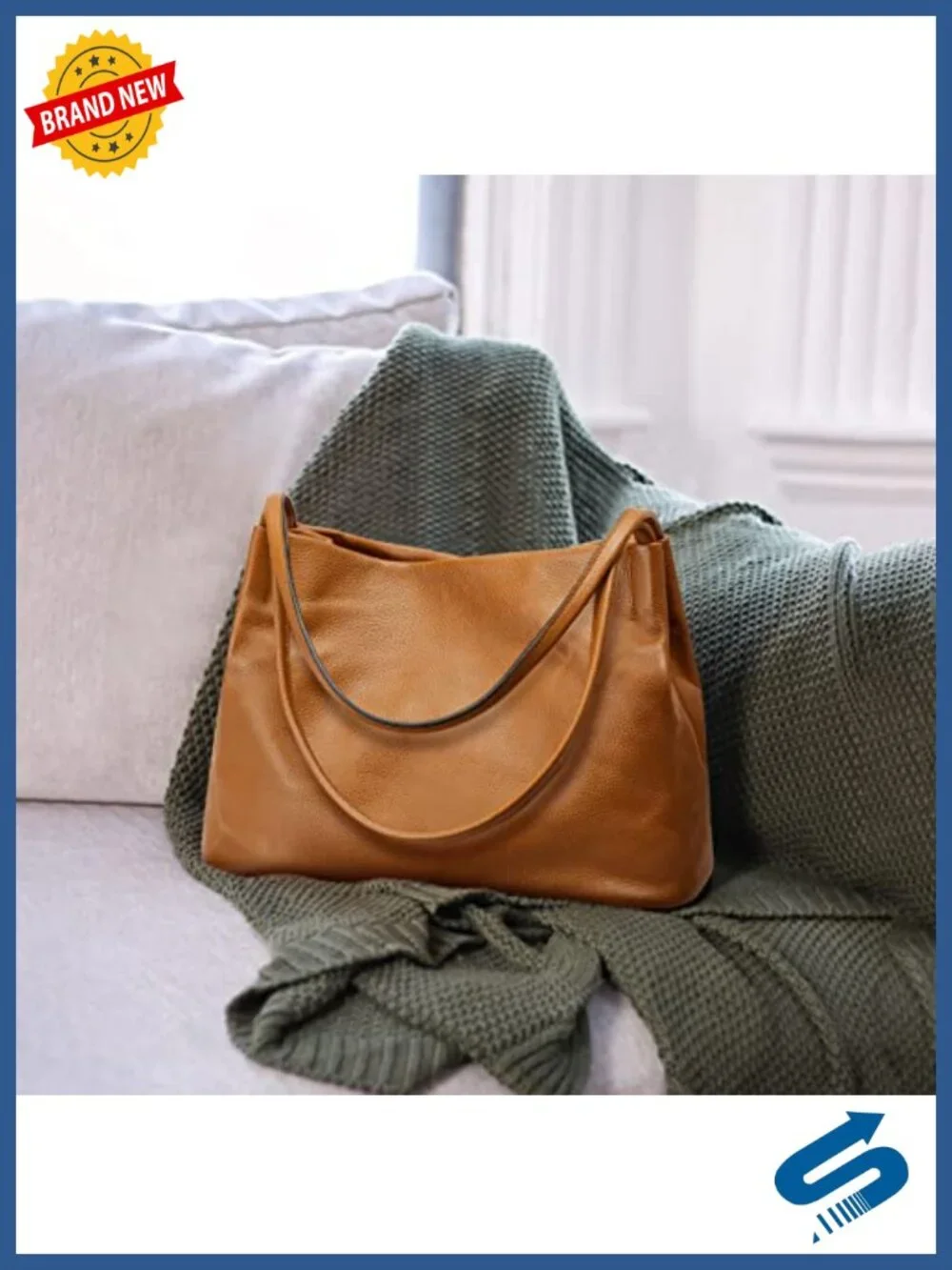 Leather Hobo Tote Purse for Women - Top Grain Cowhide, Lightweight, Roomy,